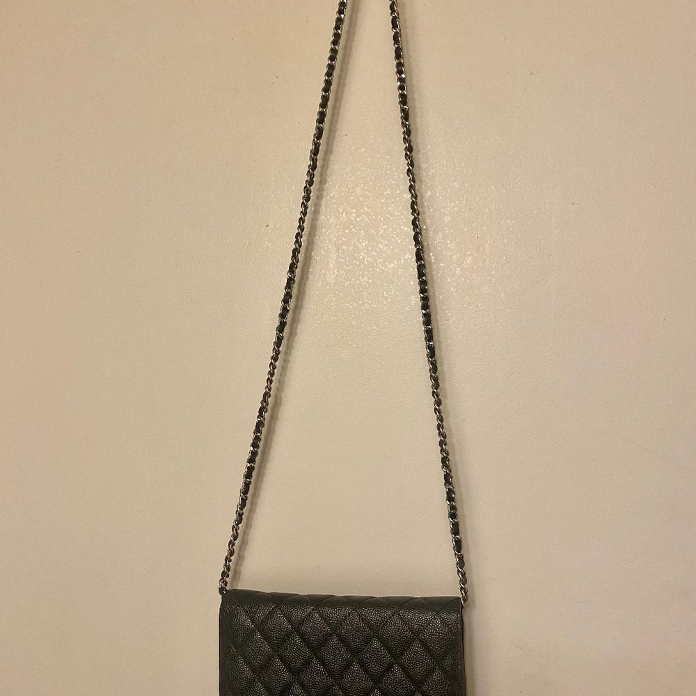 Chanel Wallet on Chain Quilted Black Leather Cross Body Bag - Picture 2 of 11
